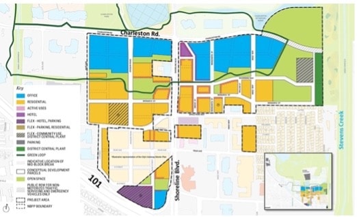 Color-coded mixed-use urban plan map
