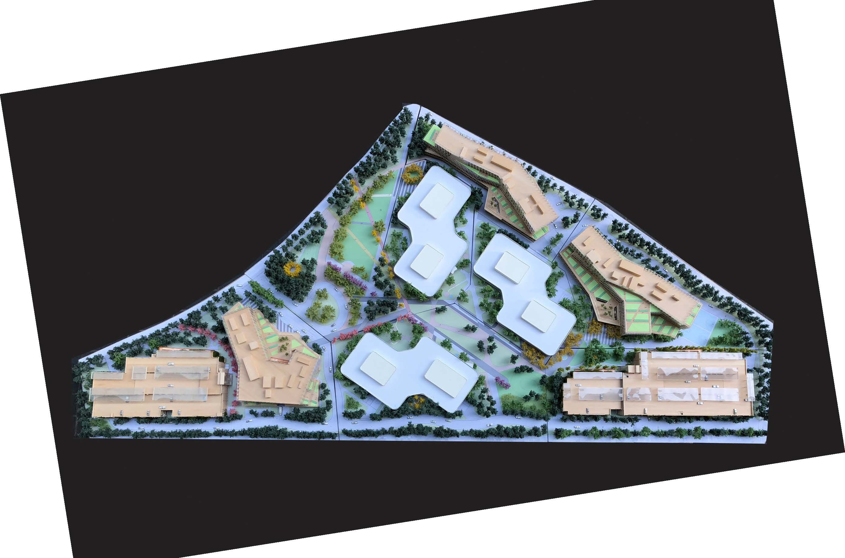 Aerial site plan model of LinkedIn Middlefield Campus