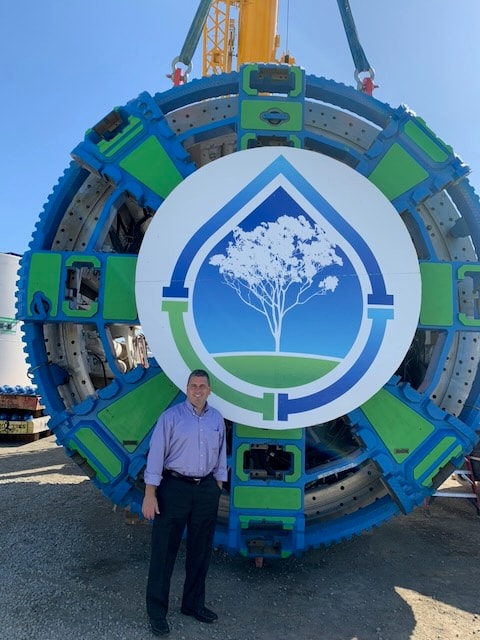 Tunnel boring machine Salus with SVCW RESCU logo
