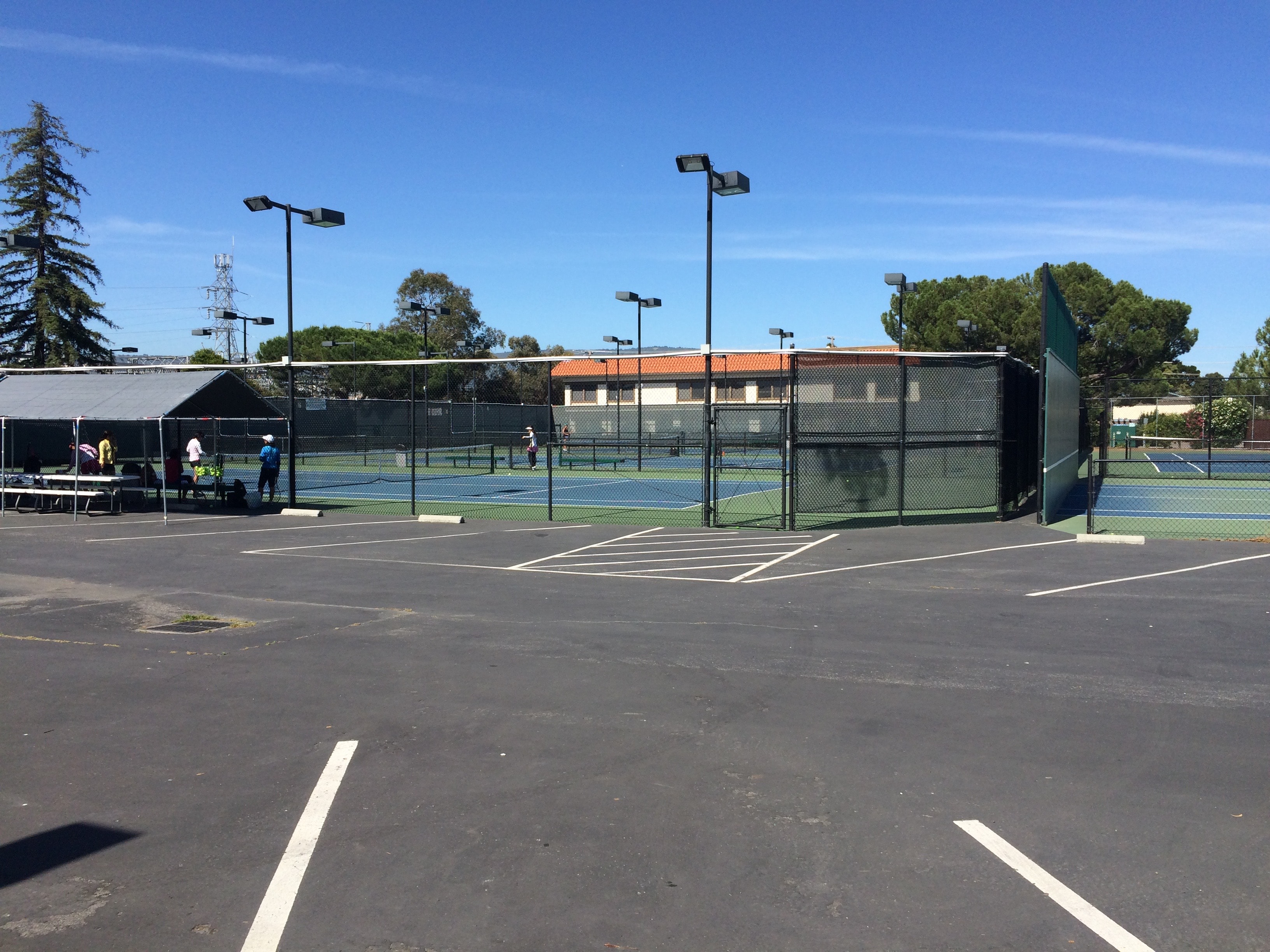 Valley Church tennis courts and parking lot
