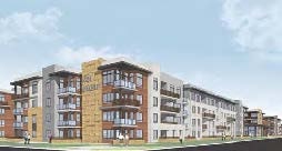 Walnut Avenue Residences long facade rendering showing full building length with balconies